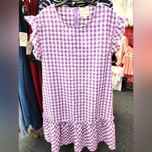 Purple Gingham Ladies Dress